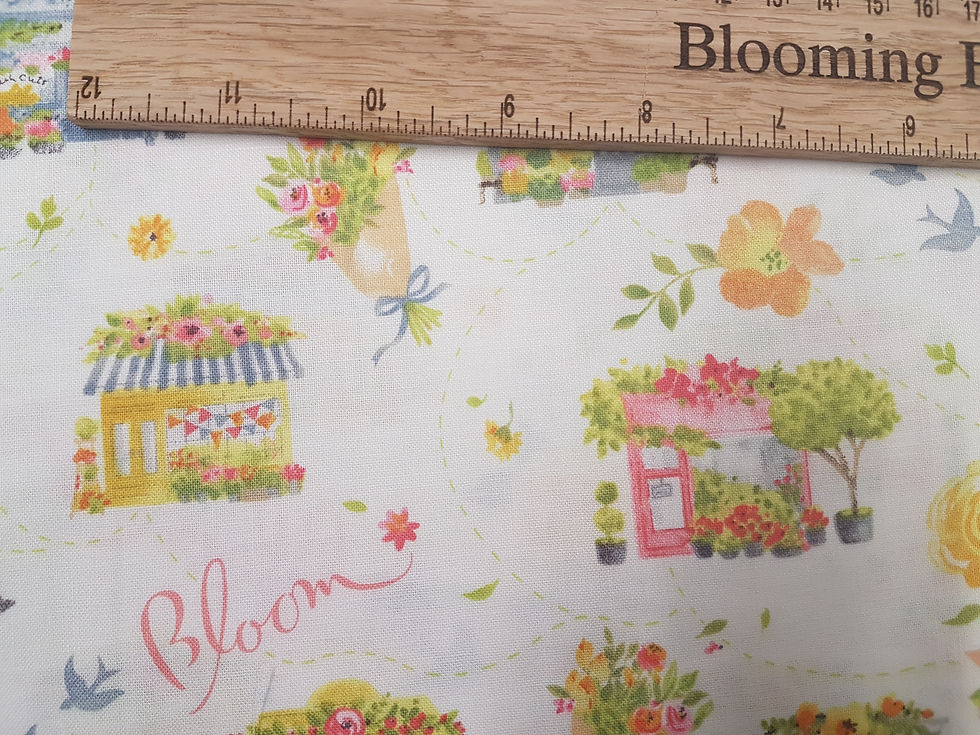Miniatura: Cotton fabric, Flower shop fabric, Blooming fabric