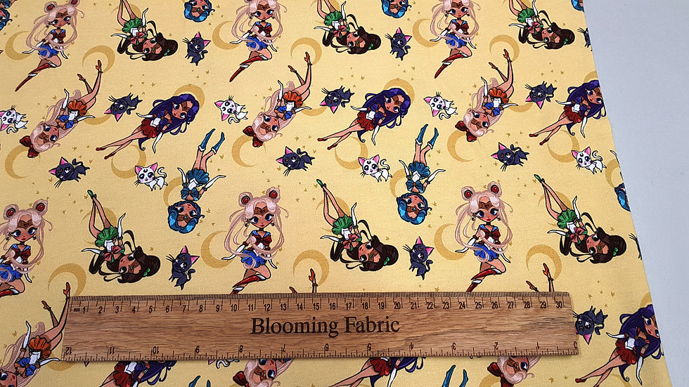 Thumbnail: Anime fabric, Girl power, Jerseys fabric, cotton knit fabric, t shirt fabric