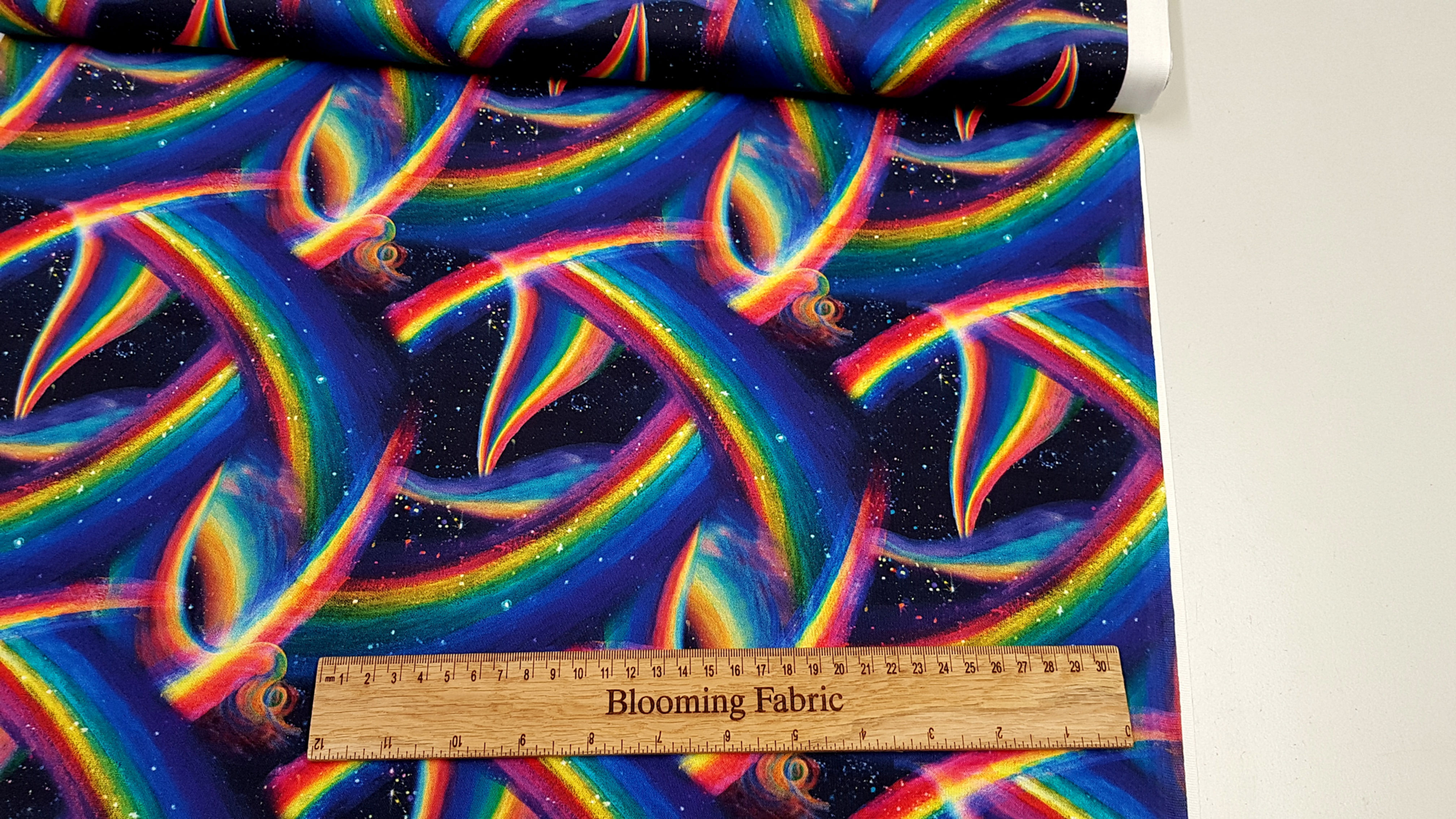 Rainbow mashup, galaxy 100% cotton woven