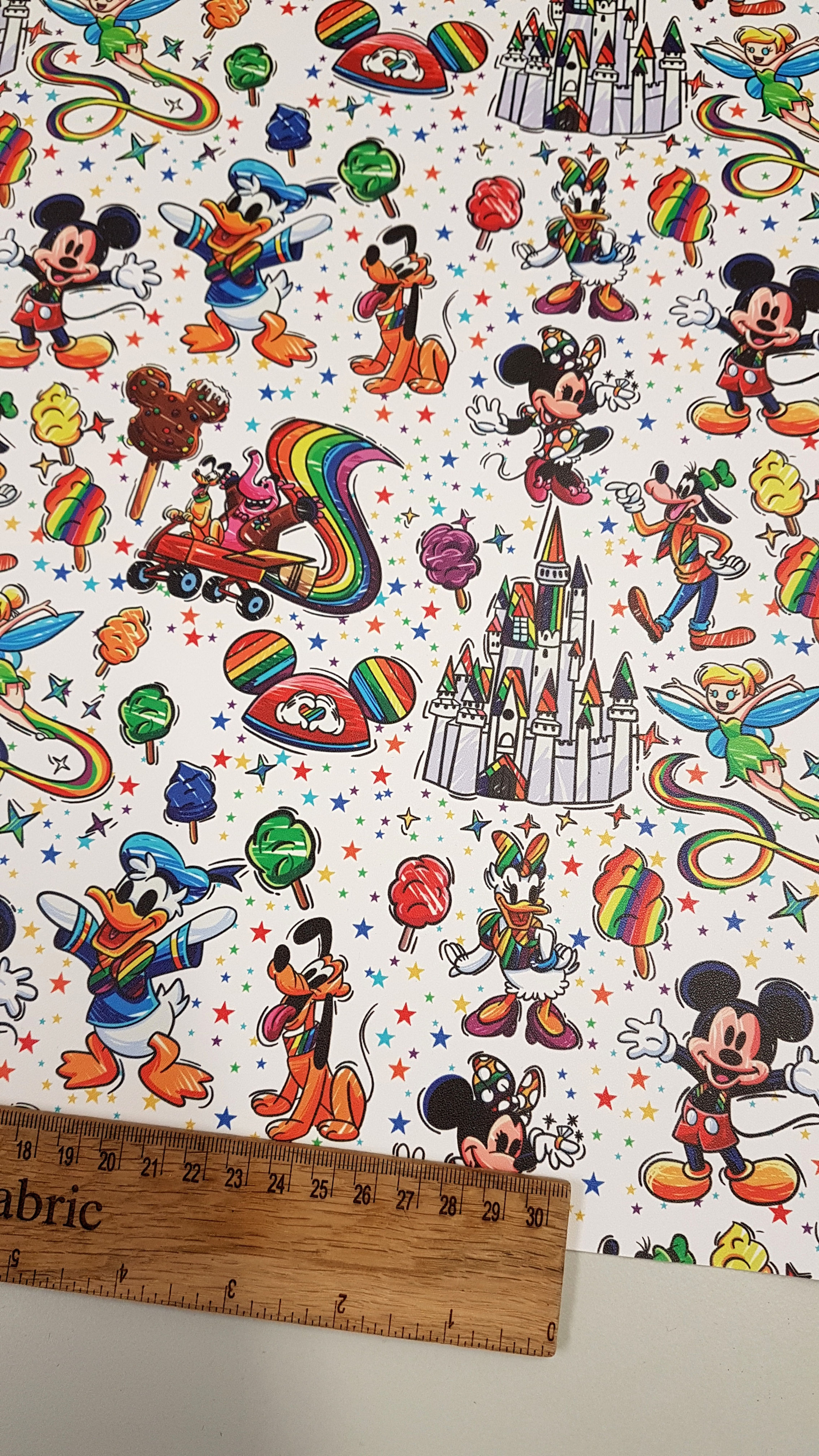 Rainbow on white medium Vinyl material, PVC material, bag making