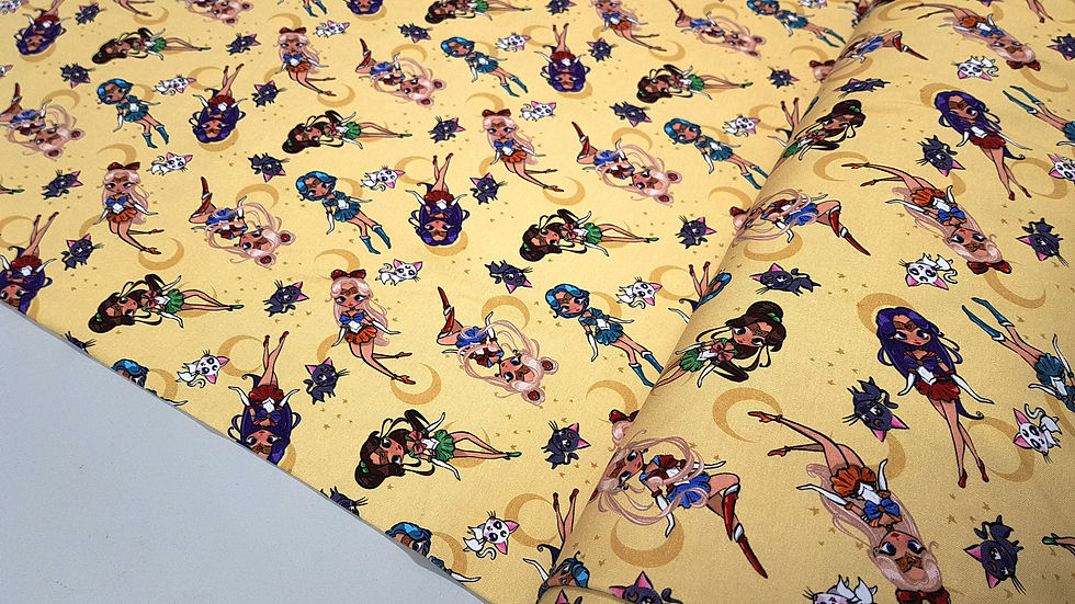 Miniatura: Anime fabric, Girl power, Jerseys fabric, cotton knit fabric, t shirt fabric