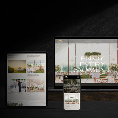 Luxury service website design displayed across desktop tablet and mobile devices