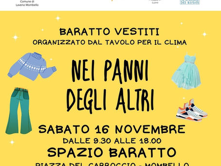 Sabato 16 novembre torna il baratto a Laveno Mombello
