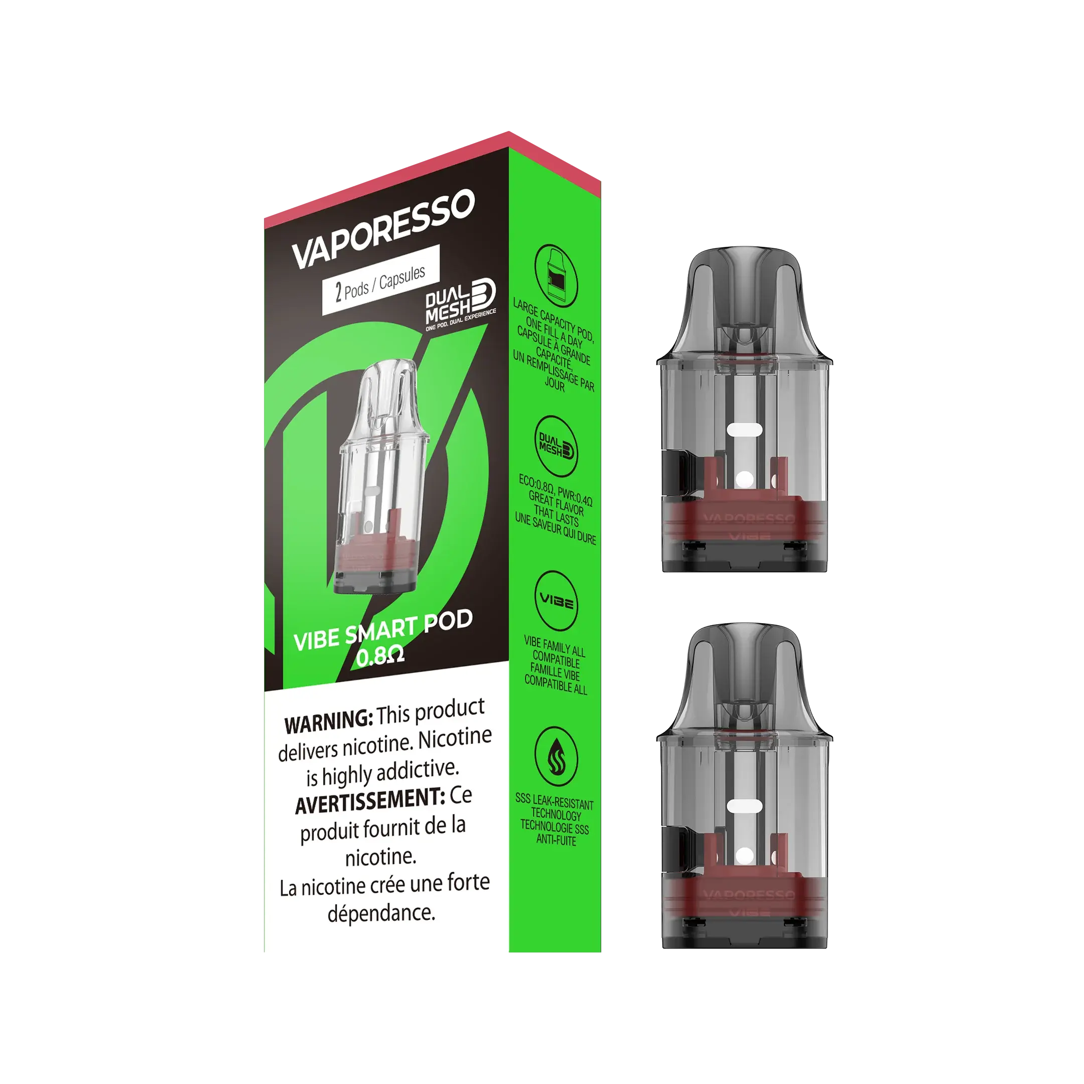 CARTUCHOS POD VAPORESSO VIBE SE 0.8ohm 4.5ml RESISTENCIAS