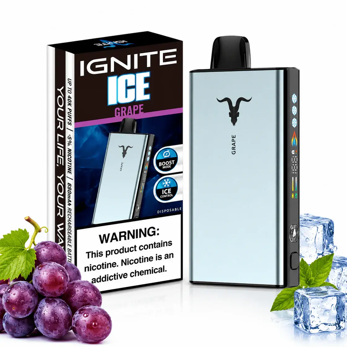 IGNITE ICE V400 GRAPE 40000 PUFFS 5%