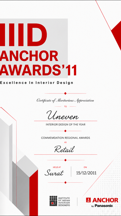 IIID Anchor Awards 2011 Retail Commendation Award cover presented to Uneven.