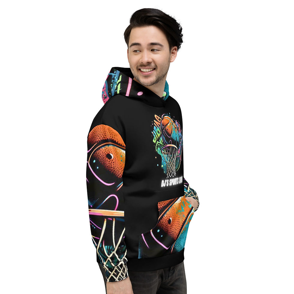 Thumbnail: DJ's Basketball Graffiti All-Over Print Unisex Hoodie