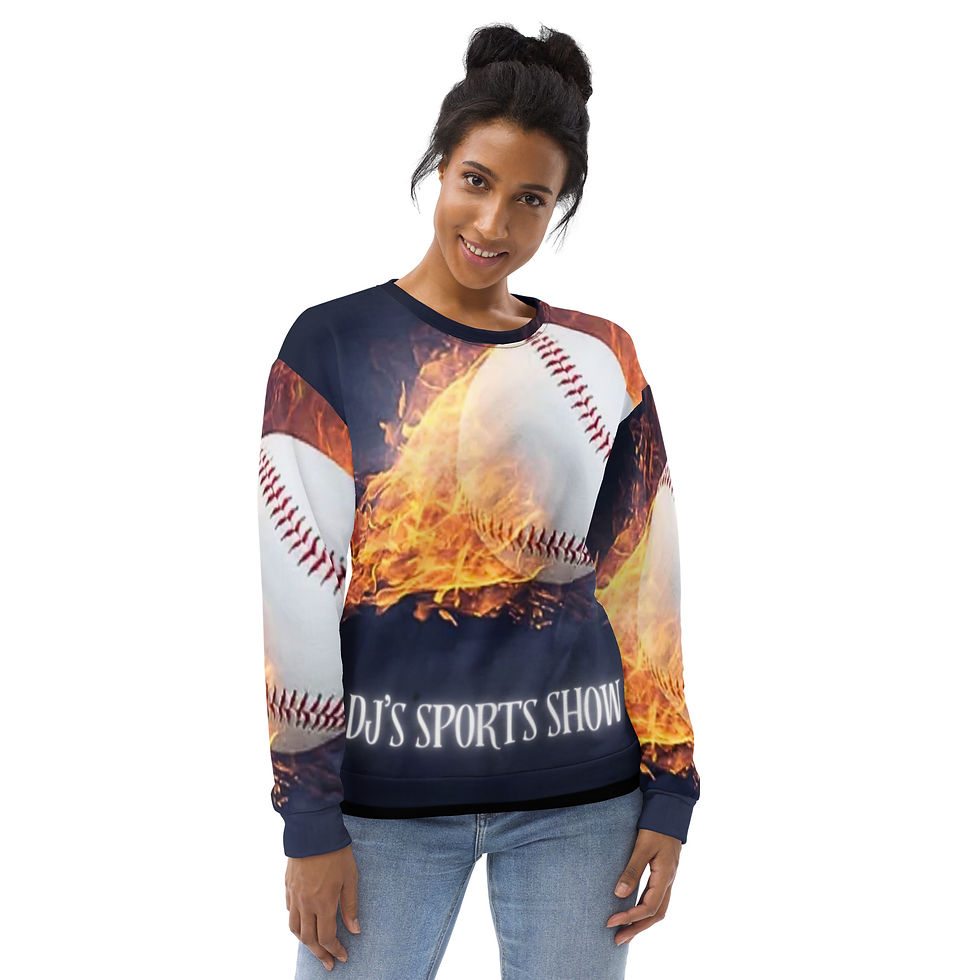 Thumbnail: DJ's Baseball Fire All-Over Print Unisex Sweatshirt
