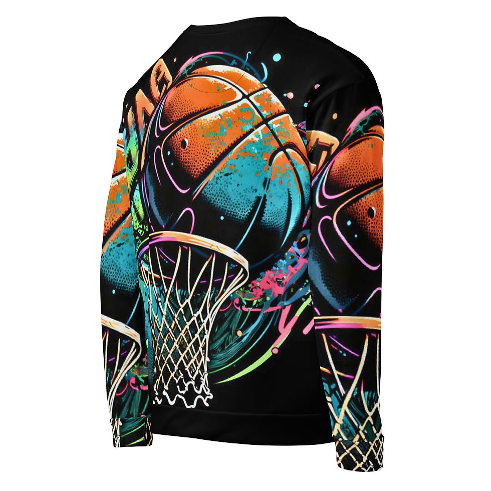 Thumbnail: DJ's Basketball Graffiti All-Over Print Unisex Sweatshirt