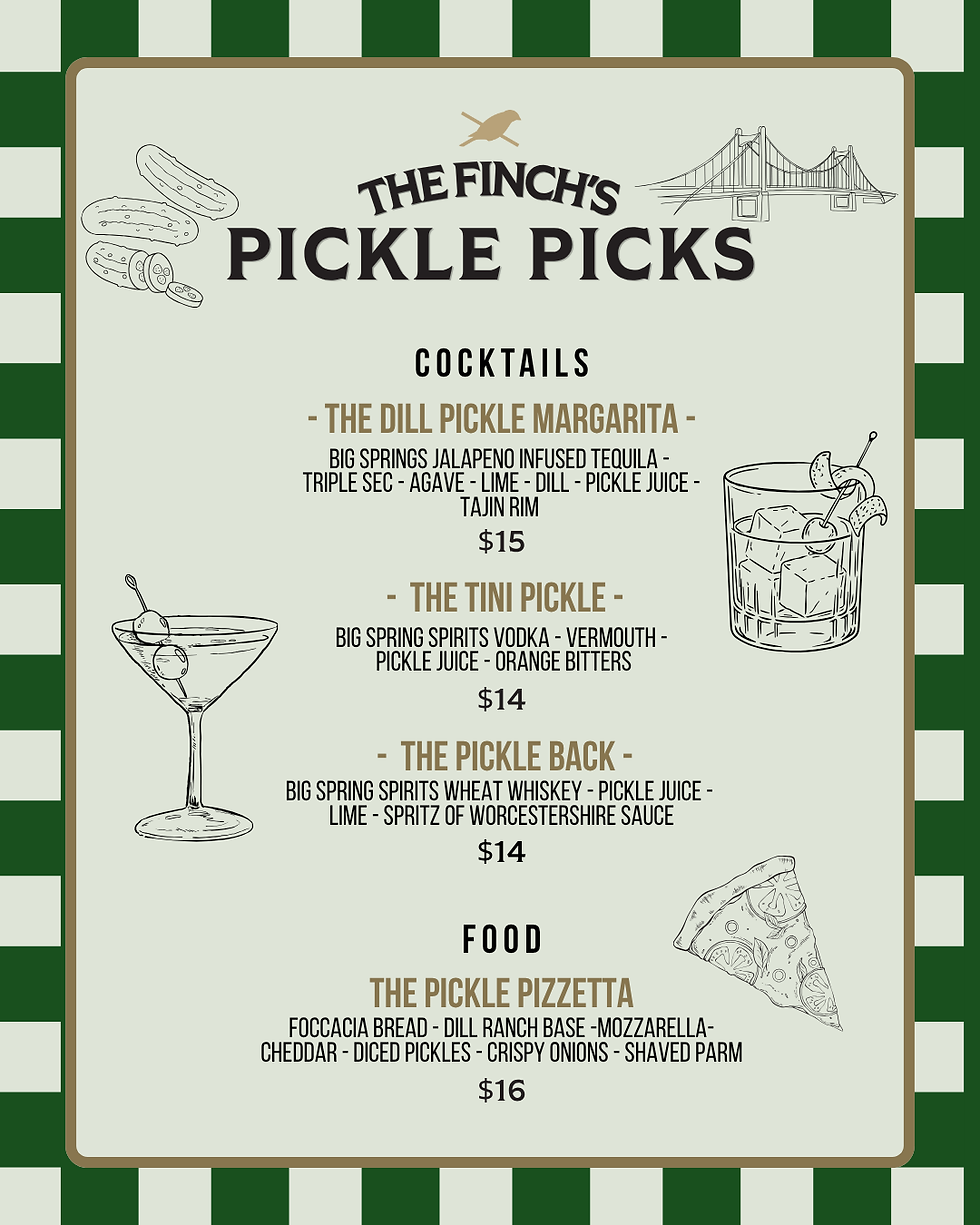Picklesburgh Menu