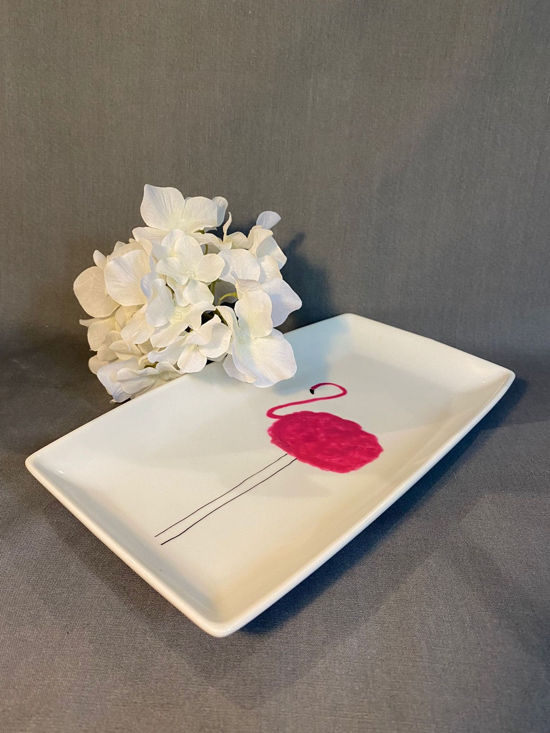 Hand painted Flamingo Plate