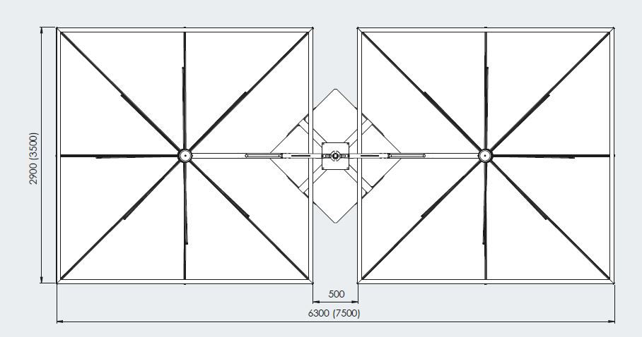 Miniatura: Guarda Sol -  Dual T Timber 350x700 - DUAL V - Mais cores e Tamanhos disponíveis