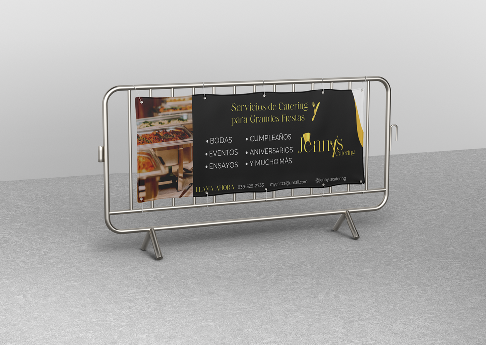 Diseño de banner publicitario para Jenny’s Catering: una propuesta visual que combina elegancia y apetito. 