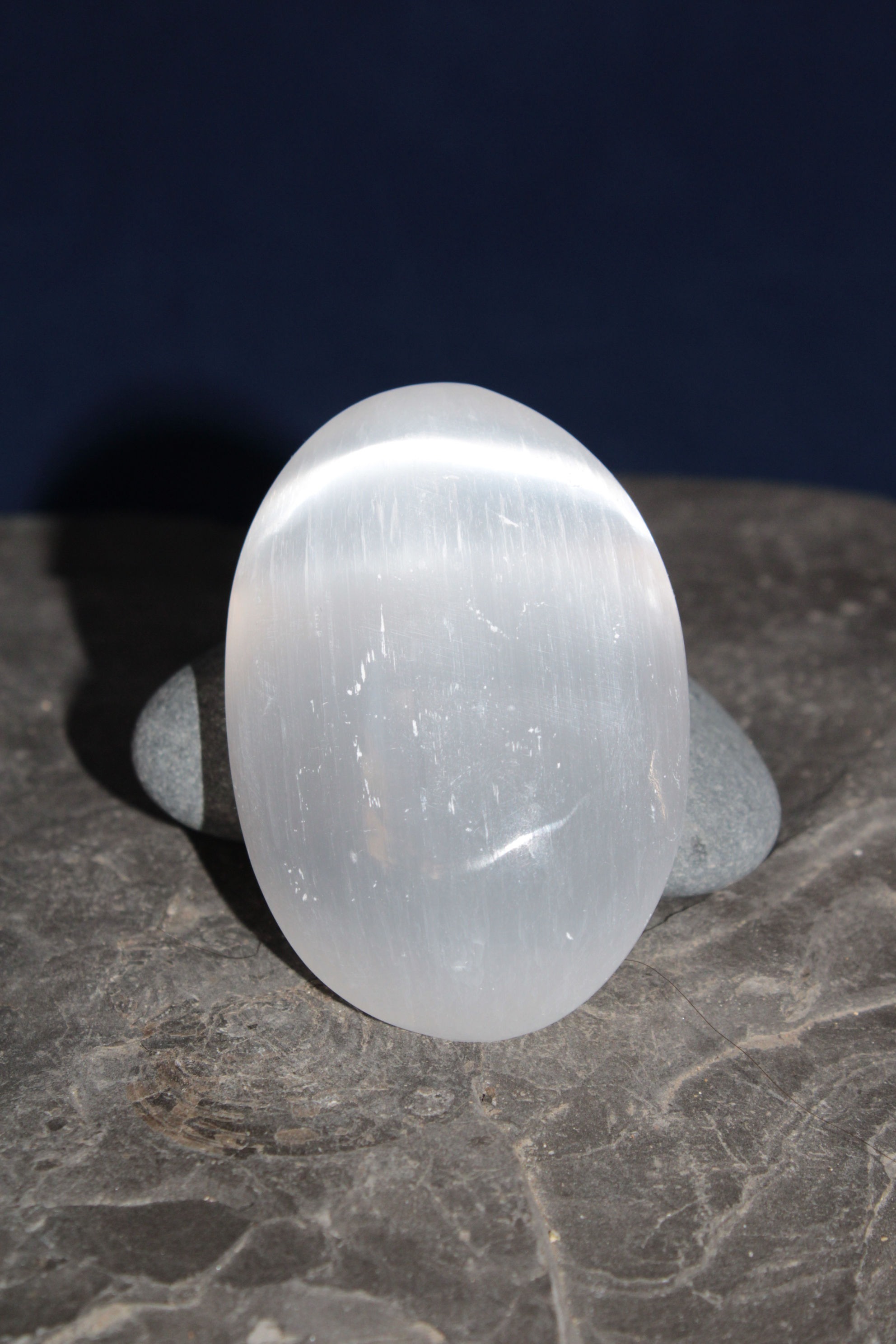 Selenite Palm Stone