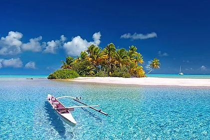 Belle plage sur une île dans le cadre d'un projet de tourisme et de voyage