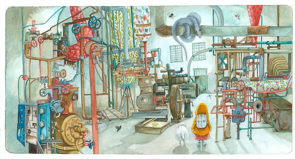 At the factory-Lisa's Journey