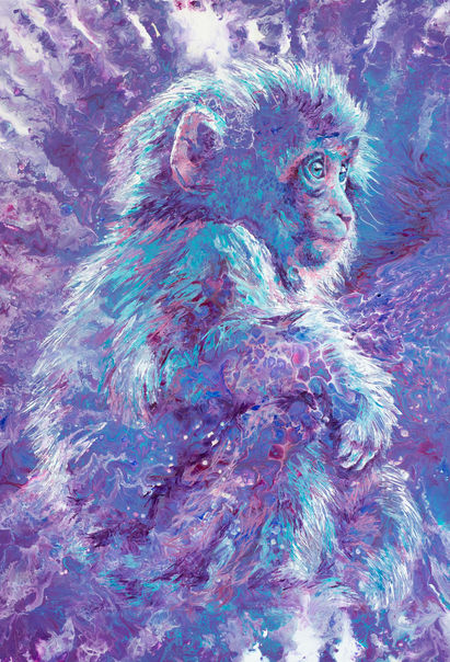 Original monkey painting by Hannah Shergold