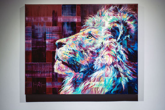 The Life of Lion, original lion painting by Hannah Shergold