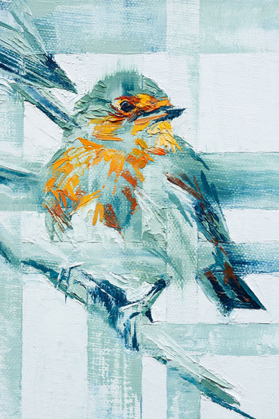 Original robin art painting by Hannah Shergold