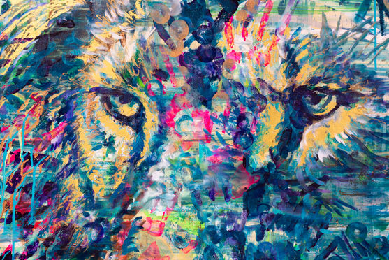Luxury lion art by Hannah Shergold