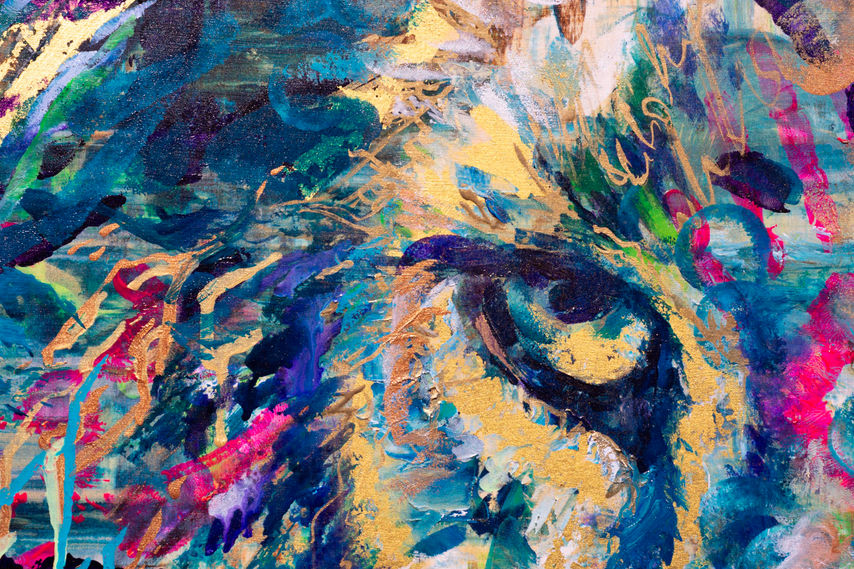 Luxury lion art by Hannah Shergold