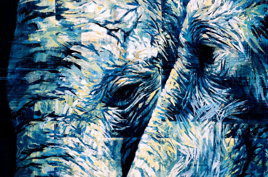 "Sharing", contemporary elephant painting by Hannah Shergold