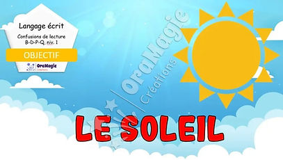 Confusions de lecture B-D-P-Q - Niveau 1 - Le soleil
