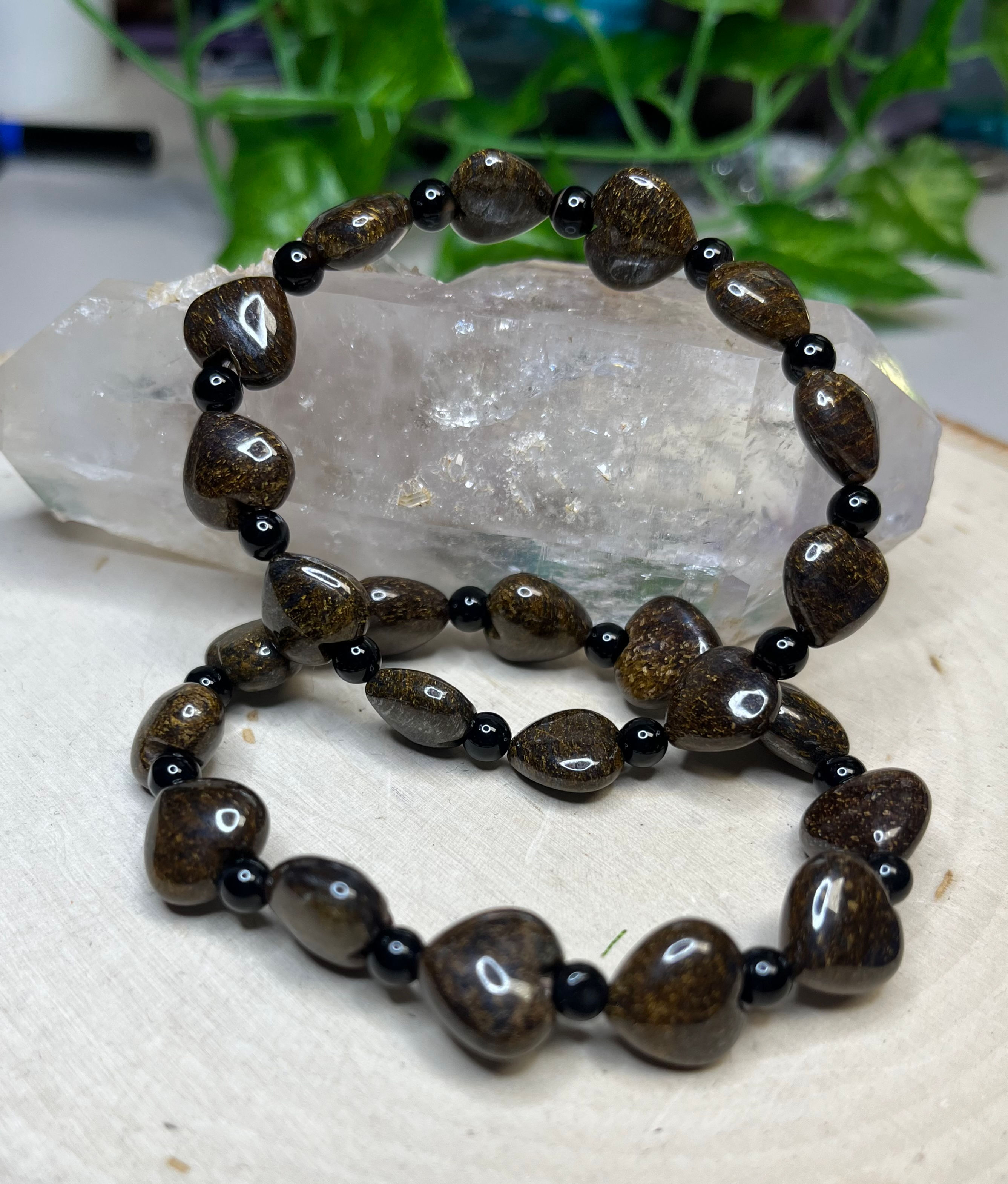 Bronzite & BlackAgate Bracelet