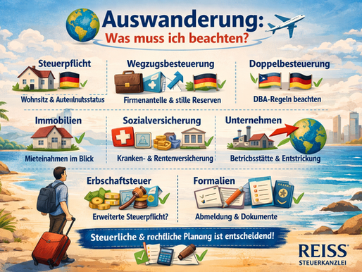 Auswandern, Mensch, Welt, Reiss Steuerkanzlei, Wegzugsbesteuerung