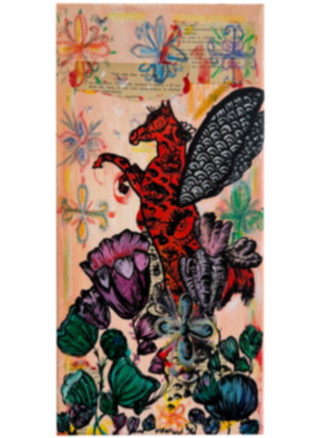 Horse and Arabesque = 7.8 x 15.7 in