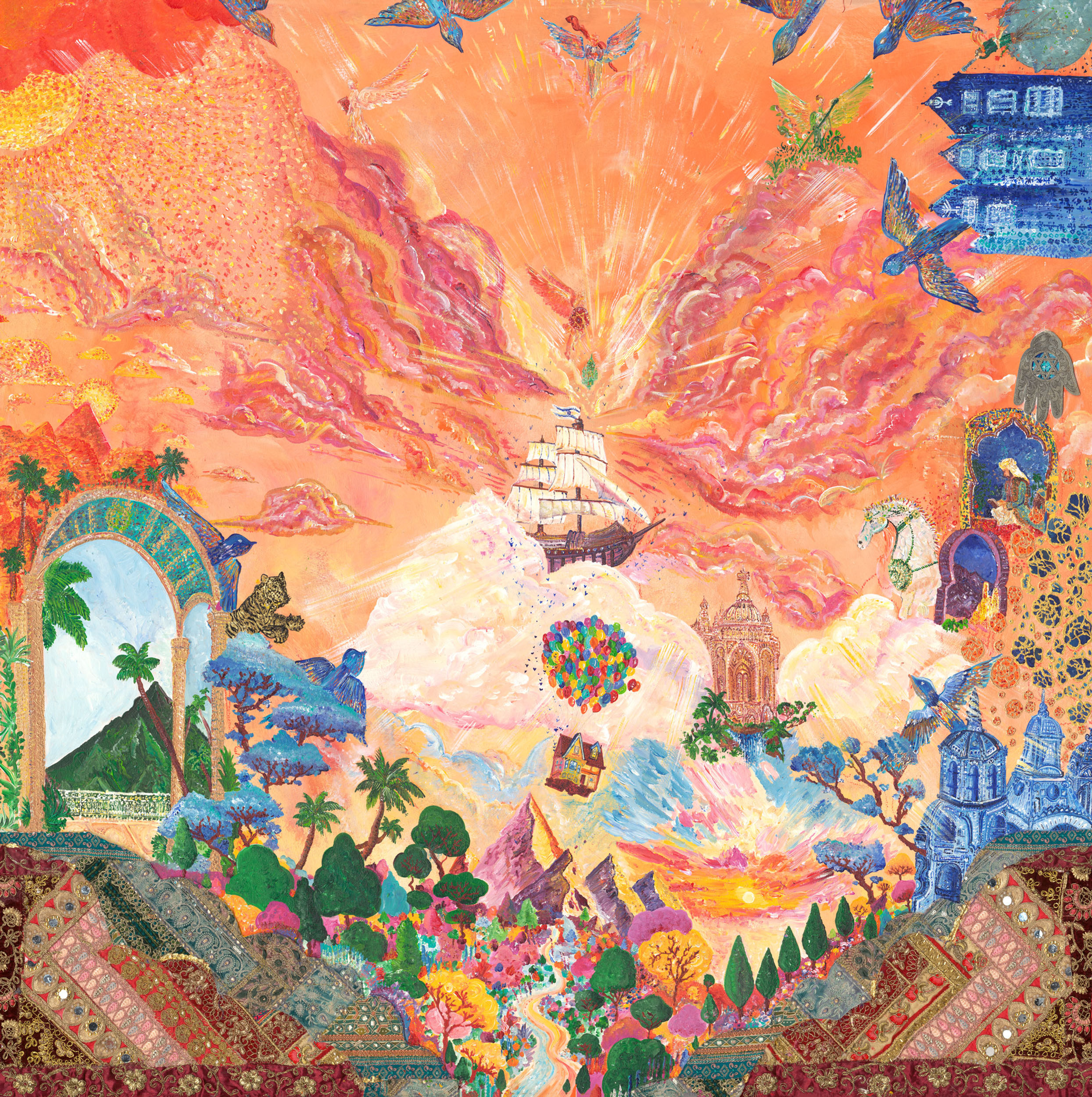 Around the World = 47.2 × 47.2 in