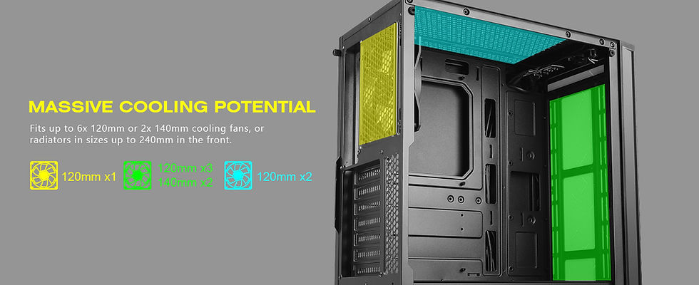 Thumbnail: AZZA Spectra 280B / Gaming / ATX Mid Tower / Tempered Glass / Black