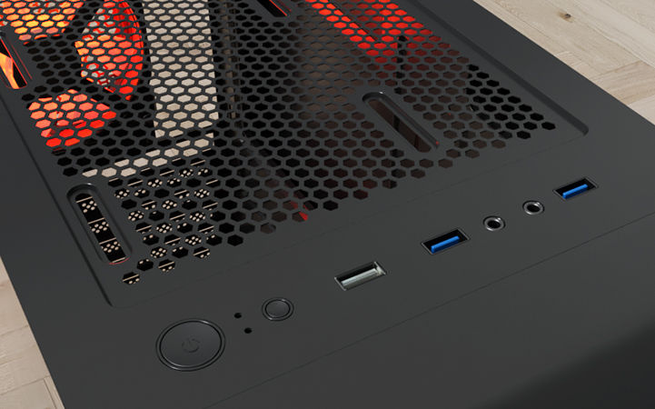 Thumbnail: X-Tech XT-GMR4 Gaming ATX Mid-tower case with full tempered glass side w