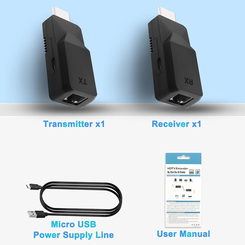 Thumbnail: MEIRIYFA HDMI Extender Ethernet RJ45 to HDMI Adapter Repeater Over LAN Cat6