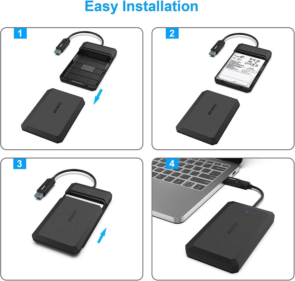 Thumbnail: BENFEI 2.5 Inch SATA to USB Tool Free External Hard Drive Enclosure