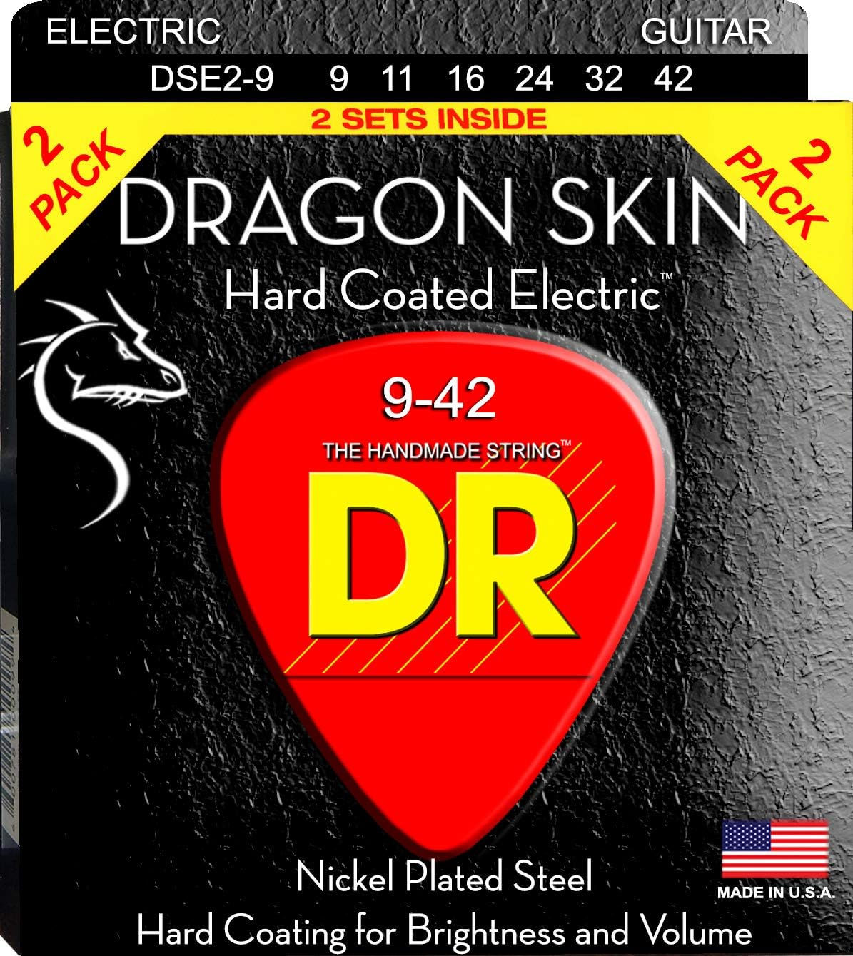 DR DSE-9/46 Light-Medium Dragon Skin Coated Electric Strings -2 Pack