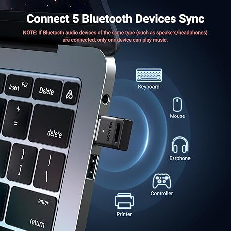 Thumbnail: UGREEN Bluetooth Adapter for PC, 5.3 Bluetooth Dongle