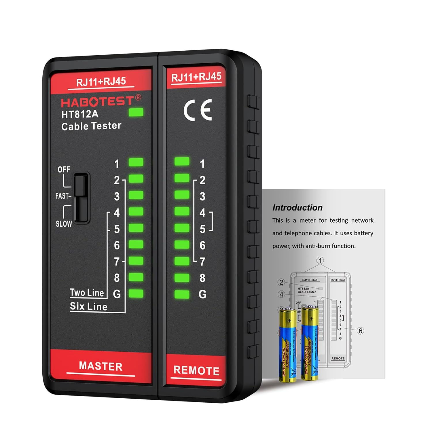 HABOTEST Network Cable Tester HT812A with RJ45 RJ11 Port