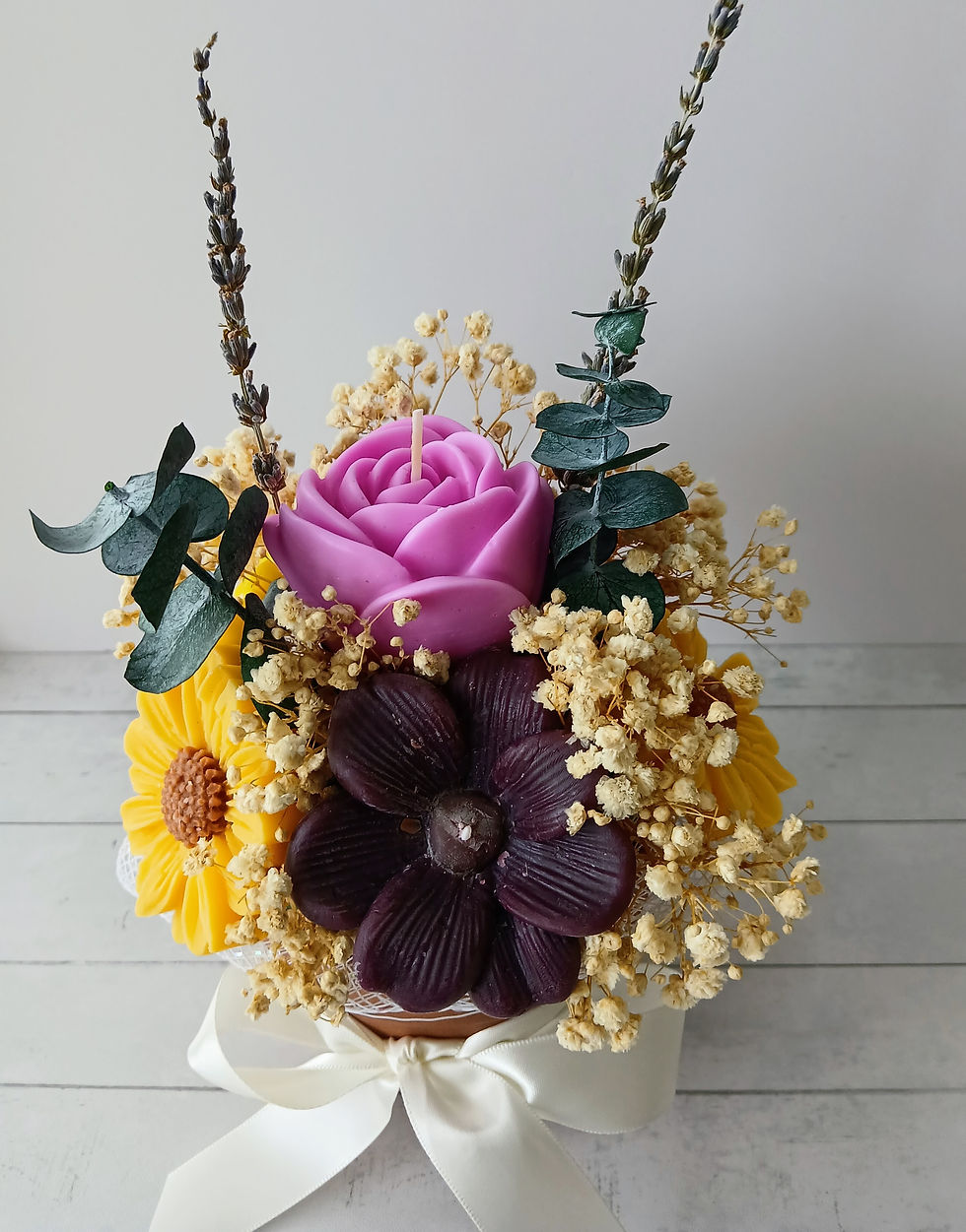 Fall mix floral candle