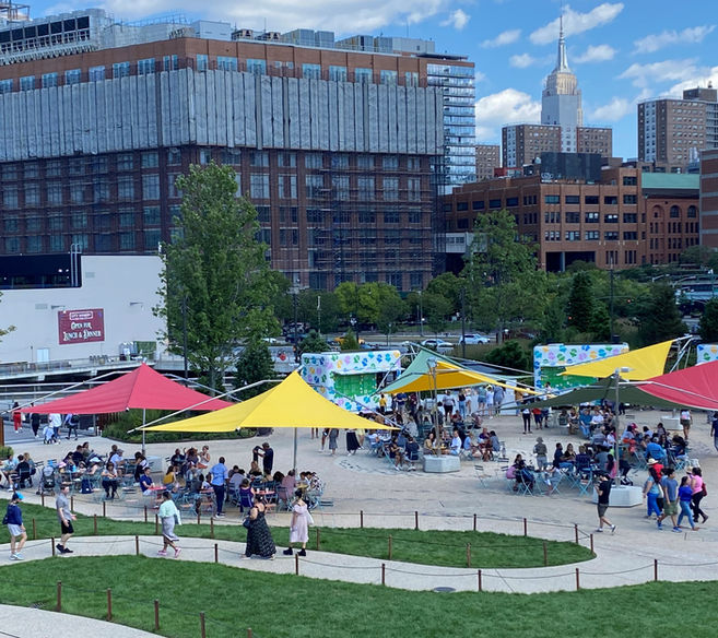 Sun sails at Little Island NYC.