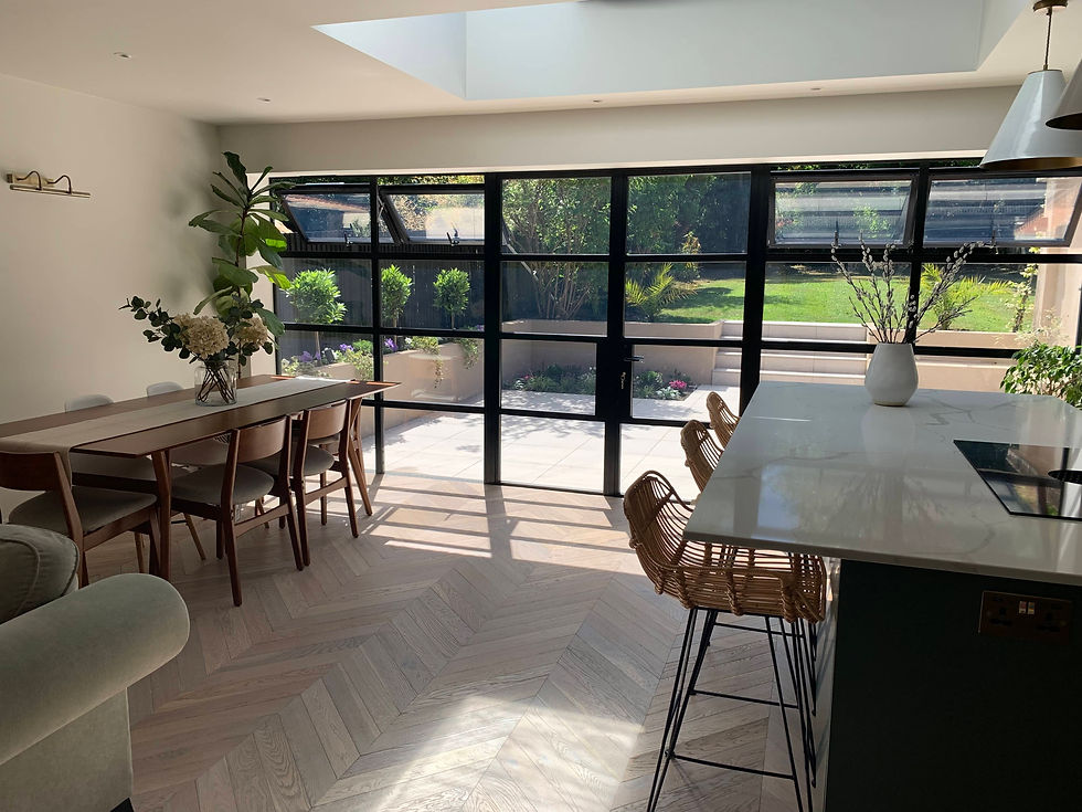 Distinct zones in open plan living spaces, each with its own purpose