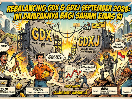 Rebalancing GDX dan GDXJ September 2026: Ini Dampaknya bagi Saham Emas RI (EMAS, PSAB, BRMS, AMMN)