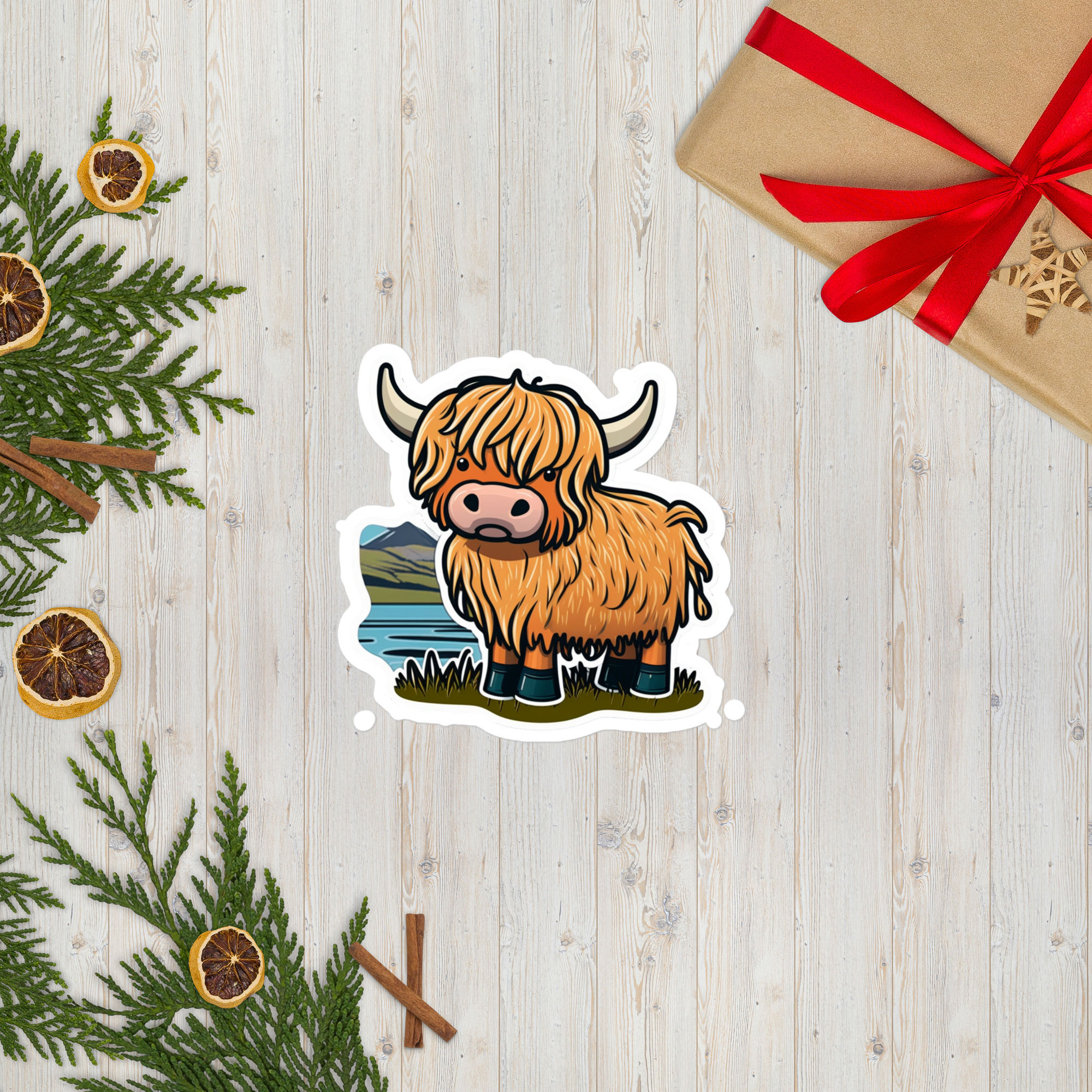 Scottish Cow Sticker