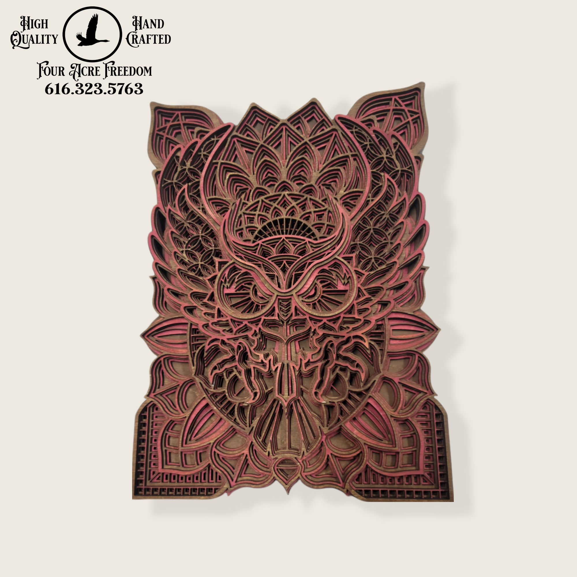 3D Custom Owl Wall Art