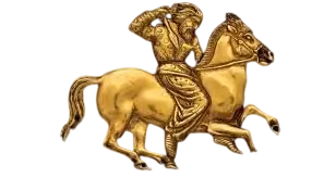 Golden Scythian warrior on horseback plaque