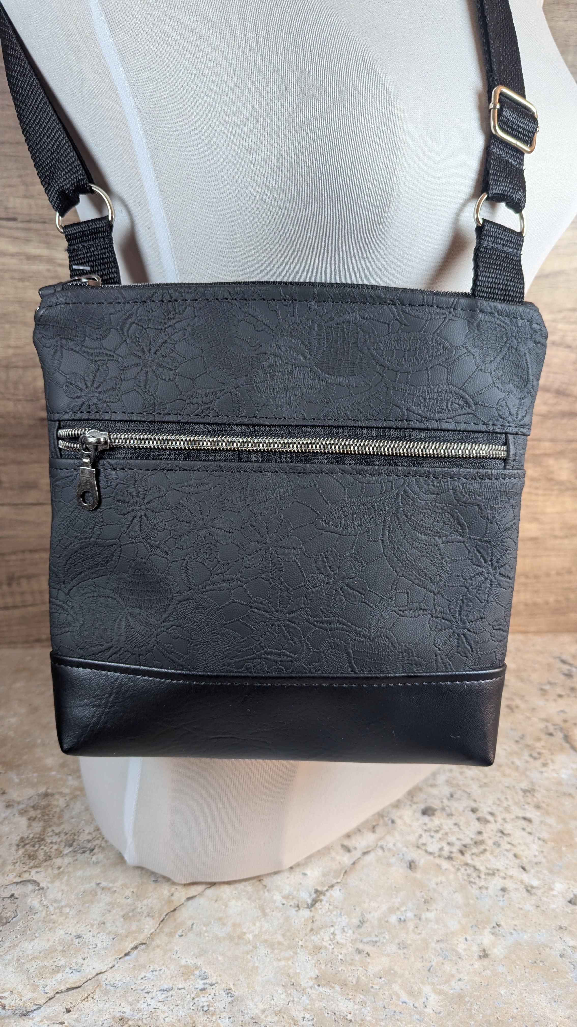 Vinyl crossbody bag