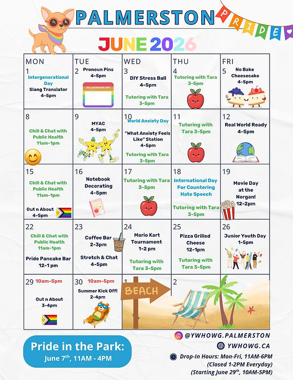 June 2026 event programming calendar.