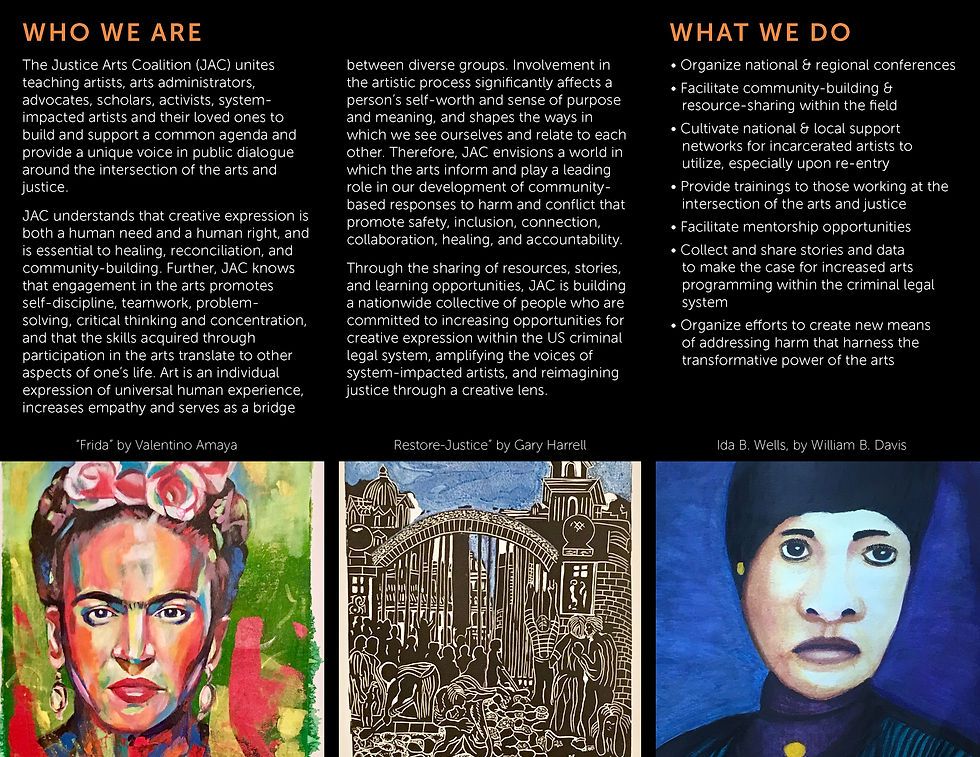 Justice Arts Coalition Trifold