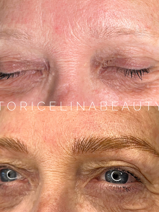 San Diego blonde nano brows, permanent make up