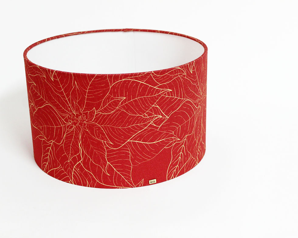 Miniatura: Abajur vermelho com detalhes dourados